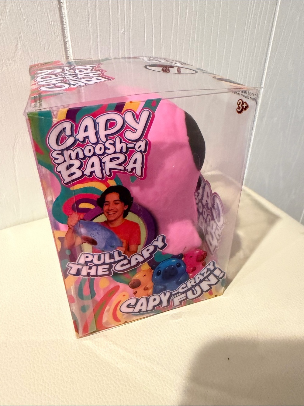 Capy Smoosh-A-Bara Pink Plush Toy - Picture 4 of 4